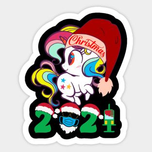 MERRY CHRISTMAS UNICORN 2021 Sticker